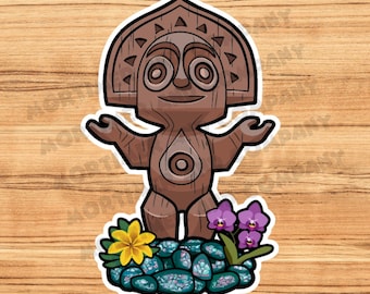 TIKI MAN MAUI | Disney Polynesian Resort Inspired Waterprooof Vinyl Disney Sticker for Waterbottles, Laptops, and Notebooks