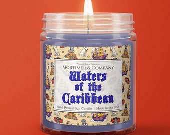 WATERS of the CARIBBEAN | Disney Candle | Pirates of the Caribbean Jack Sparrow Inspired | Disney Home Decor | Disney Scent | Disney Gift