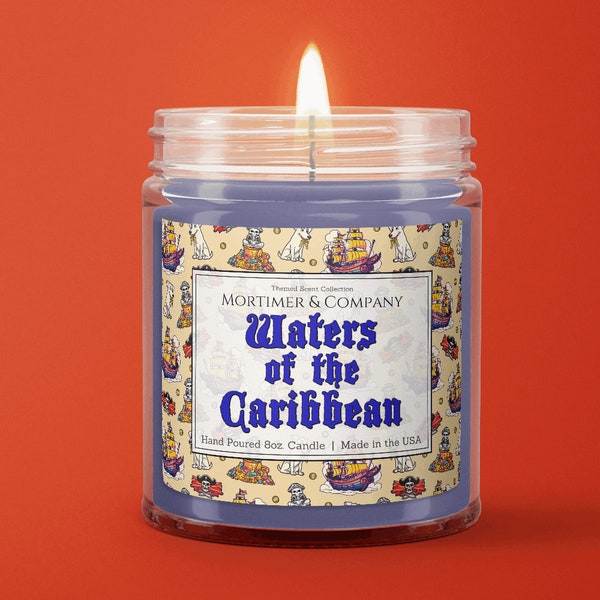 WATERS of the CARIBBEAN | Disney Candle | Pirates of the Caribbean Jack Sparrow Inspired | Disney Home Decor | Disney Scent | Disney Gift