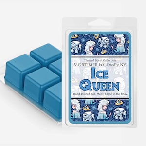 ICE QUEEN Disney Inspired Wax Melt | Frozen Elsa & Anna Scent | Snowy Pine, Frosted Citrus, Vanilla and Sage Fragrance | Disney Gift Soy Wax