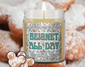 Beignet All Day Disney Inspired Scented Candle | Beignet Bakery Fragrance | New Orleans Square Gift | Mickey Beignet | Theme Park Candle