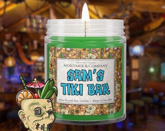 Sams Tiki Bar Disney Inspired Scented Candle | Trader Sam's Candle | Enchanted Tiki Bar Decor | Disney Hotel Gift | Theme Park Candle