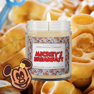 MICKEY’S BREAKFAST Disney Inspired Candle | Mickey Waffle Fragrance | Maple Syrup & Butter Scent | Disney Gift Soy Candle