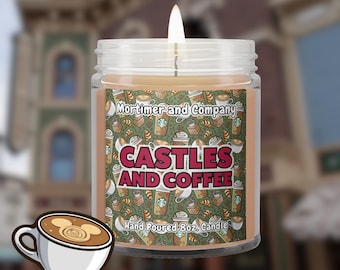 Castles and Coffee Disney Inspired Scented Candle | Main Street Coffee Scent | Magic Kingdom Gift | Coffee Lover Gift | Theme Park Candle