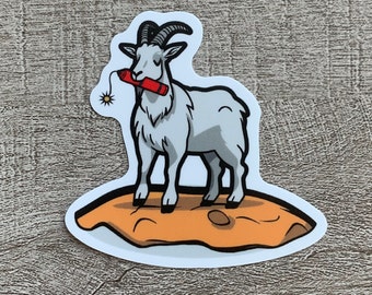 DYNAMITE GOAT en vinyle pour ordinateur portable | Sticker Disney inspiré de Thunder Mountain | autocollant bouteille d'eau | Sticker pour ordinateur portable | Sticker pour téléphone portable