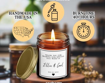 Bulk Custom 8oz Hand Poured Candle Favors | Set of 12