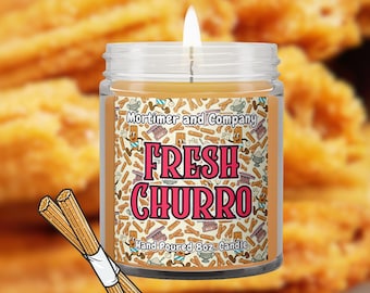 Fresh Churro Disney Inspired Scented Candle | Cinnamon Sugar Churro Fragrance | Disney Park Food Gift | Bakery Candle | Theme Park Candle