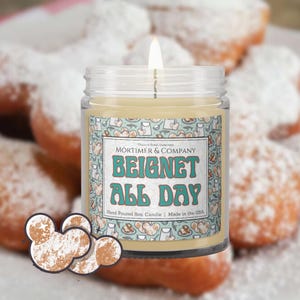 BEIGNET ALL DAY Disney Inspired Candle | Park Snack Fragrance | Powdered Sugar & Fried Dough Scent | Disney Gift Soy Candle