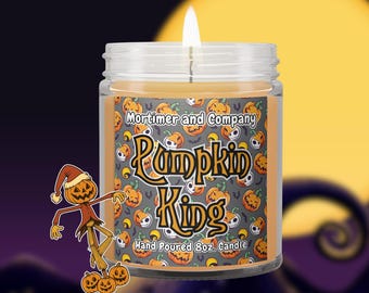 Pumpkin King Disney Inspired Scented Candle | Nightmare Before Christmas Gift | Jack Skellington Candle | Halloween Decor | Theme Park Gift