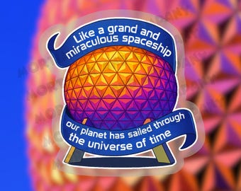 SPACESHIP EARTH | Disney Spaceship Earth Inspired Waterprooof Vinyl Disney Sticker for Waterbottles, Laptops, and Notebooks