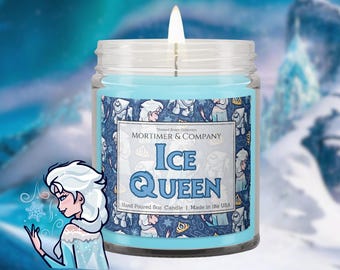 Ice Queen Disney Inspired Scented Candle | Frozen Elsa Candle | Winter Princess Gift | Snow Fragrance | Arendelle Decor | Theme Park Candle