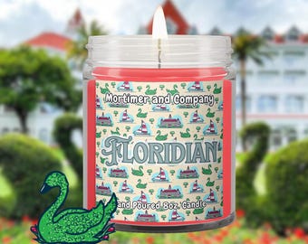 Floridian Disney Inspired Scented Candle | Grand Floridian Resort Gift | Hotel Lobby Fragrance | Citrus Clover Musk | Theme Park Candle