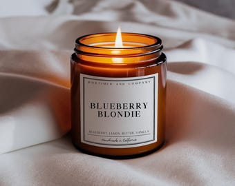 Blueberry Blondie Candle: 9oz Soy Wax, Baked Goods Scent