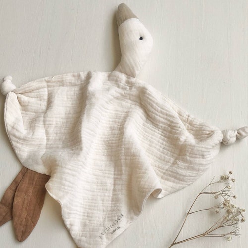 Muslin Goose Baby Lovey Comforter Blanket Lovey Blanket Etsy