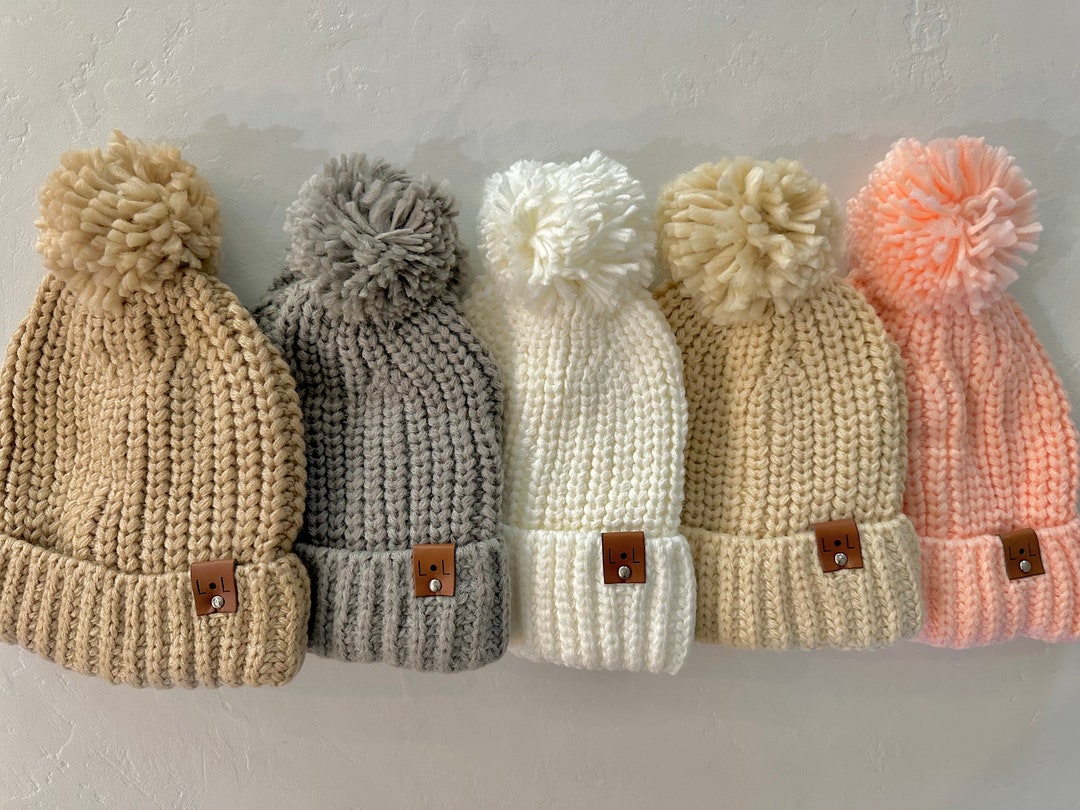 Kids Winter Hats Embroidered Winter Hats Knit Baby Hats Etsy