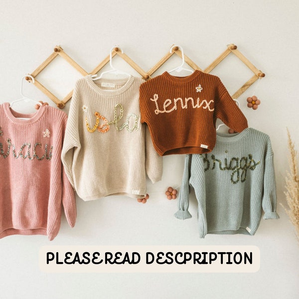Custom Embroidered Sweater, Embroidered Sweater, Name Sweaters, First Birthday, Embroidered Kids Sweaters, Kids Sweaters