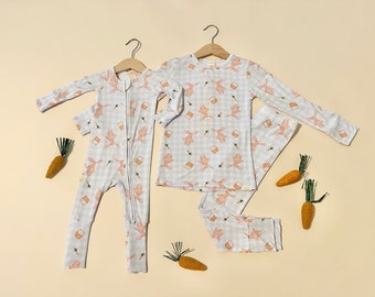 Easter Pajamas, Kids Bamboo Pajamas, Baby Bamboo Pajamas, Baby Romper, Bamboo Romper, Baby Pajamas, Bunny Pajamas, Easter Basket