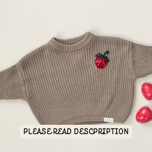 Strawberry Embroidered Sweater, Embroidered Sweater, Baby Sweater, Embroidered Kids Sweaters, Kids Sweaters, Strawberry Sweater, Baby Shower