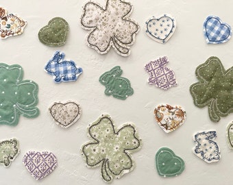 Iron On Patches, Holiday Patches, Handmade Patches, Heart Patches, Shamrock Patches, Easter Patches