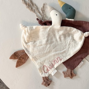 Goose Lovey (White & Mallard), Embroidered Goose Lovey, Mallard Duck Lovey, Lovie, Lovey, Baby Shower Gift, Duck Lovey, Security Blanket,