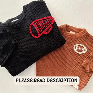 Sports Custom Embroidered Sweater, Embroidered Sweater, Sports Sweaters, Embroidered Kids Sweaters, Kids Sweaters, Game day Sweater
