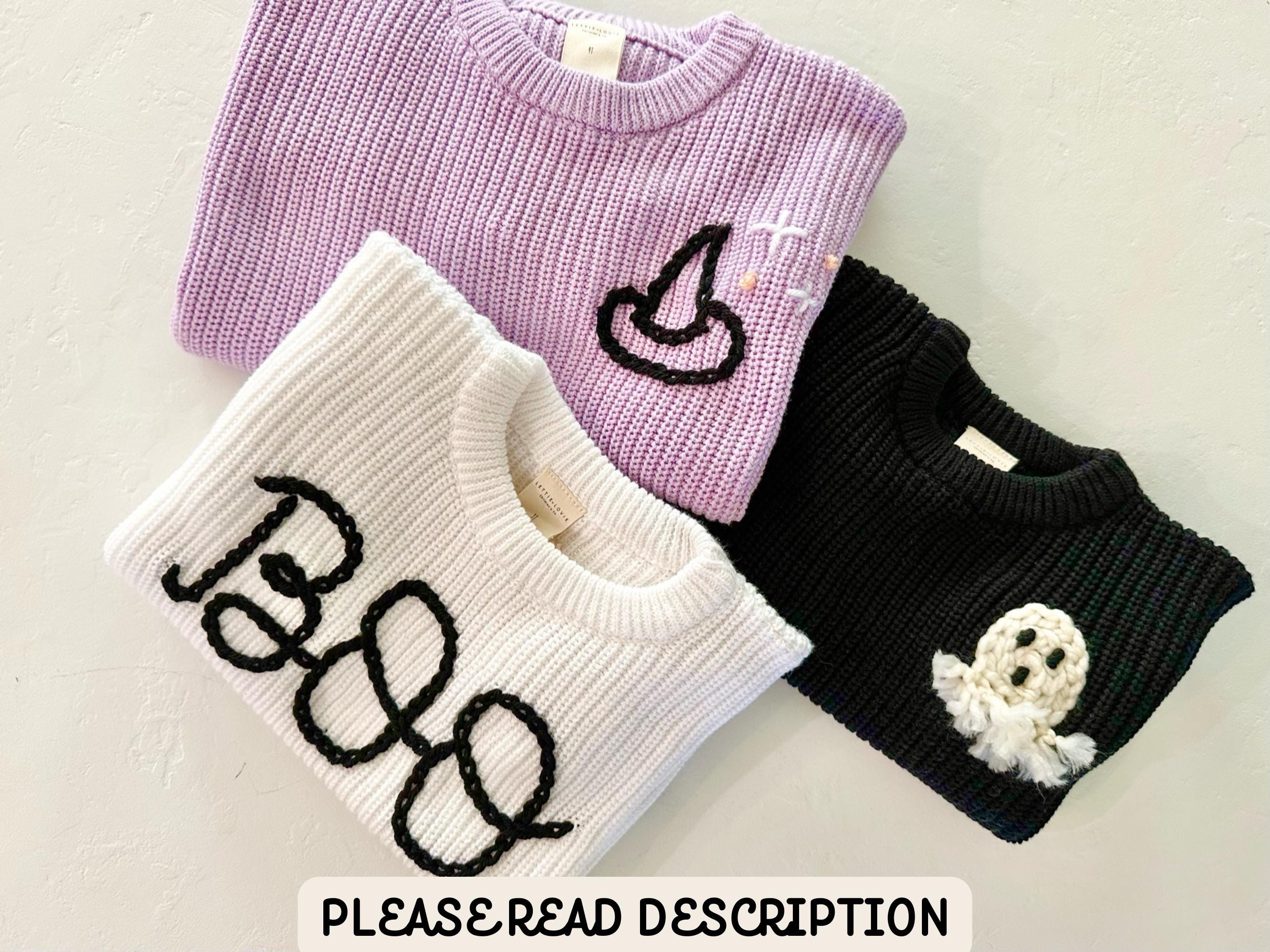 Custom Halloween Sweaters, Embroidered Halloween Sweaters, Kid Sweaters, Halloween Outfits, Baby Sweaters, Kids Halloween Costumes