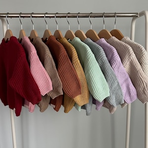 Pull en tricot surdimensionné pour bébés et tout-petits, pulls pour enfants, vêtements d'automne pour enfants, pulls pour bébés, tricots pour bébés, vêtements pour bébés image 1