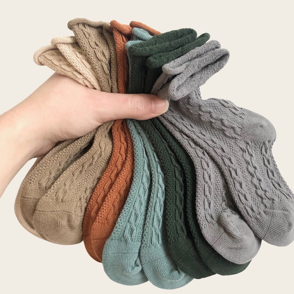 Cable Knit Socks Etsy