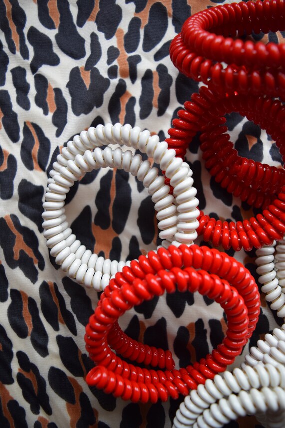 1940s Telephone Cord Bracelet Set, Vintage Telepho