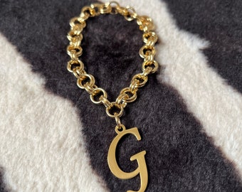 G - Initial Charm Bracelet // initial charm, 50s bracelet, 60s bracelet, charm bracelet, personalised bracelet