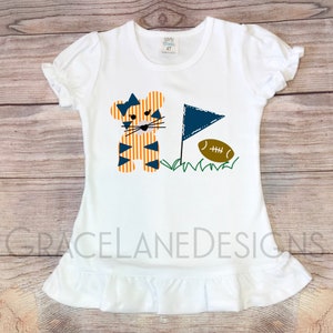 PNG Hand Drawn Procreate Digital Download Tiger Orange Blue   Tailgate Football   Game Preppy