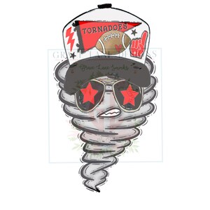 Rojo Negro Tornado Trucker Sombrero png Dibujado a mano Procreate Descarga digital Tailgate Football Game Cheerleader