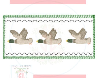 Mallard Duck Faux Smocked Embroidery PNG (Digital Download)