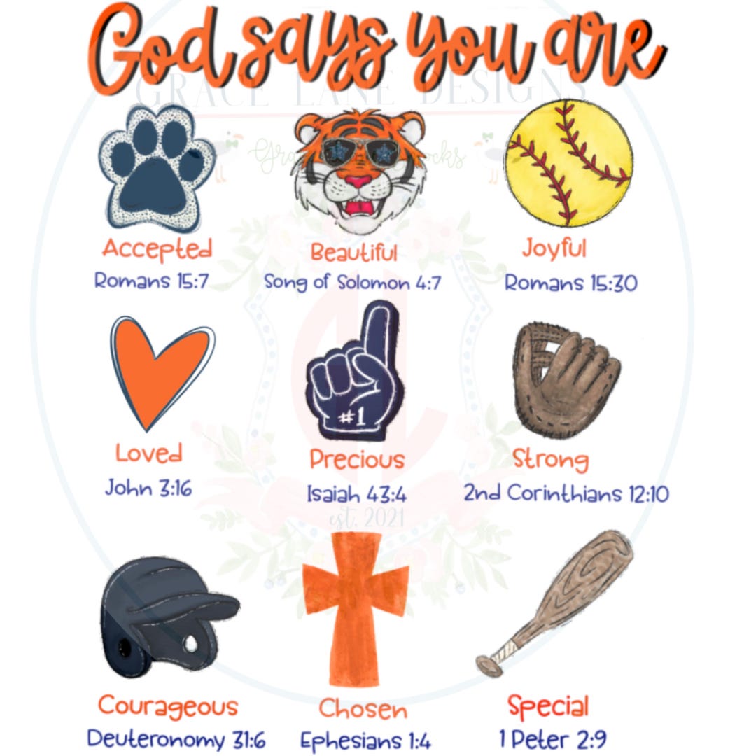 God Says You Are PNG Hand Drawn Procreate Digital Download Softball ...