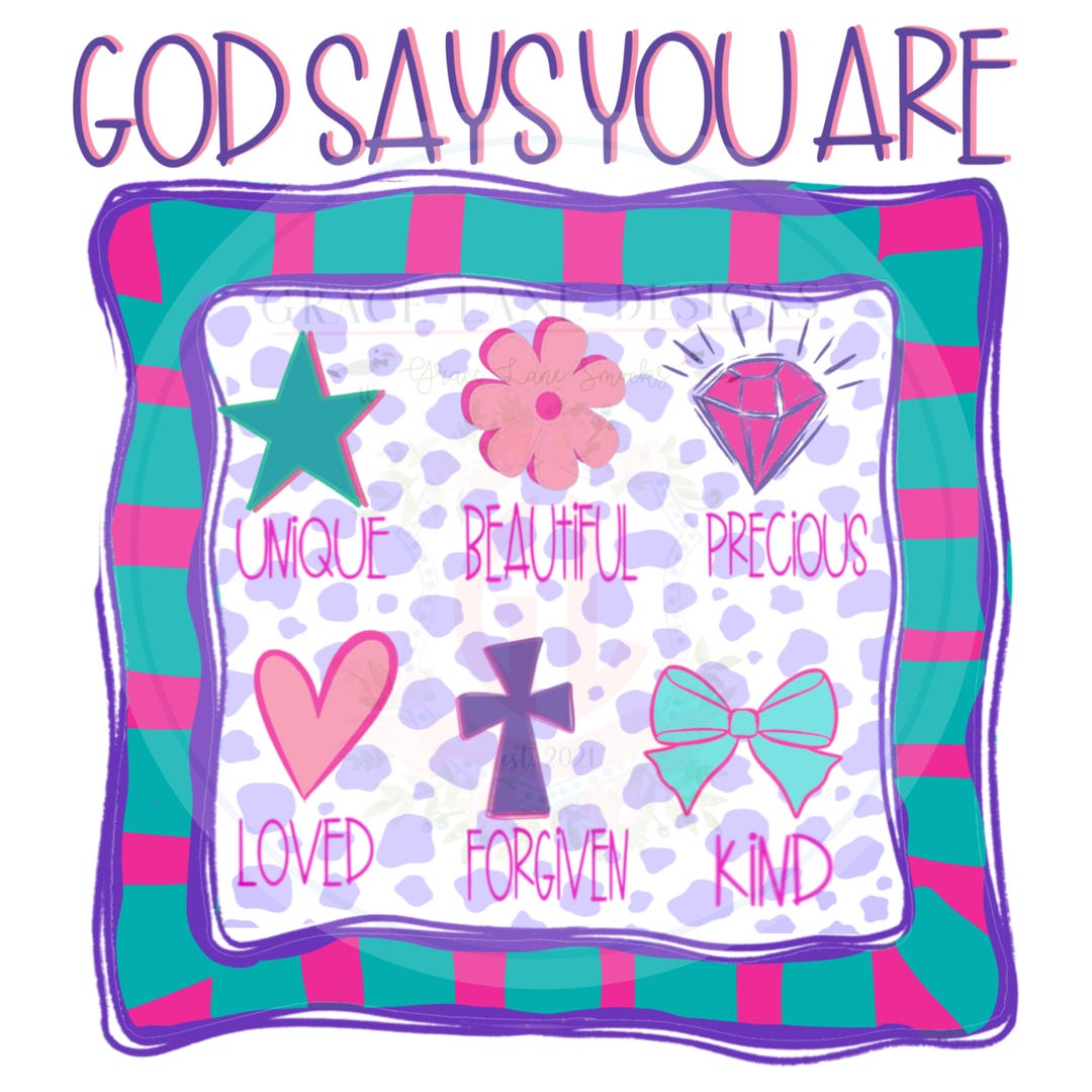 God Says You Are PNG Hand Drawn Procreate Digital Download - Etsy