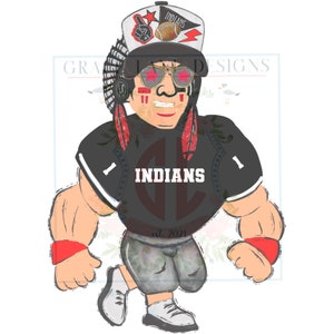 RED BLACK Indians Warriors Trucker Hat png Hand Drawn Procreate Digital Download Tailgate Football Game Cheerleader