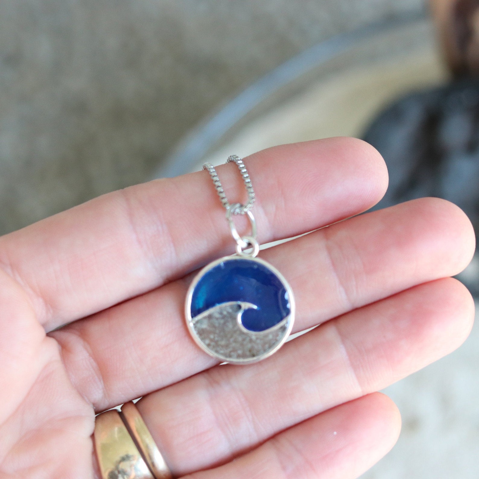 Custom gift beach sand necklace Yin yang necklace ocean Etsy