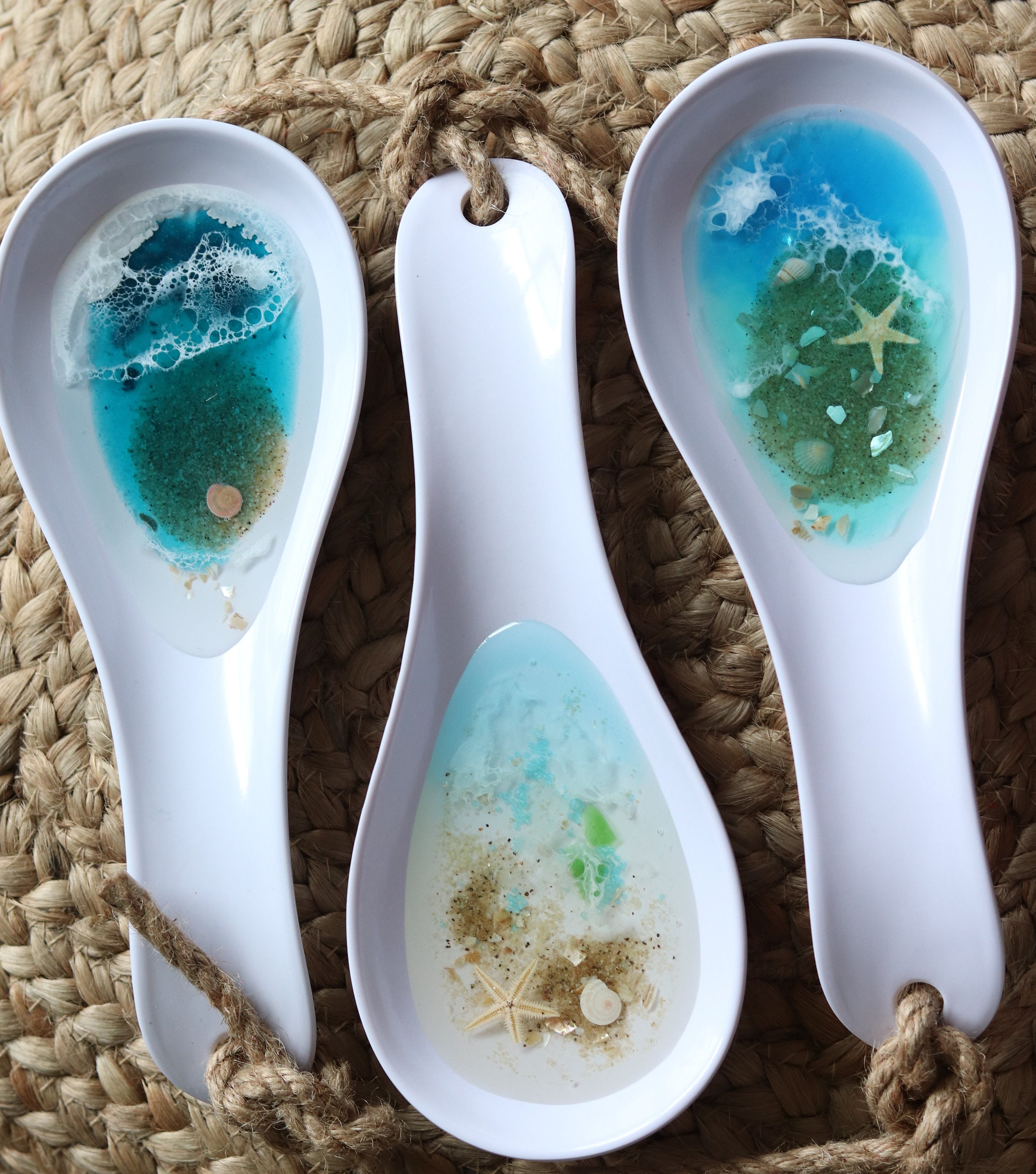 Beach spoon rest kitchen decor kitchen utensils resin Etsy