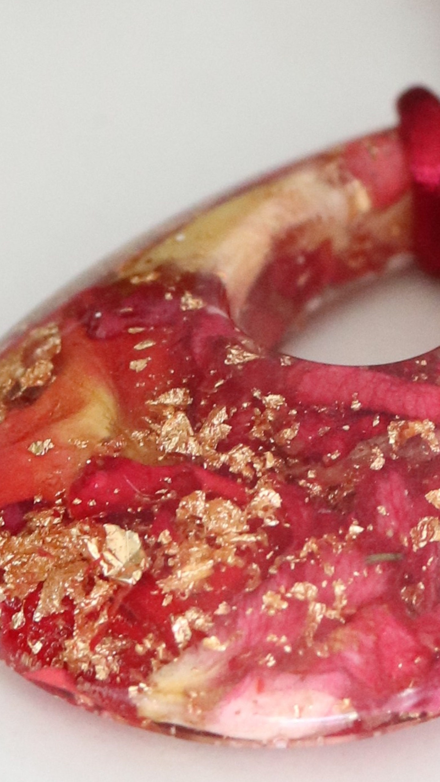 Pink rose petal jewelry set bangle bracelet resin pendant Etsy