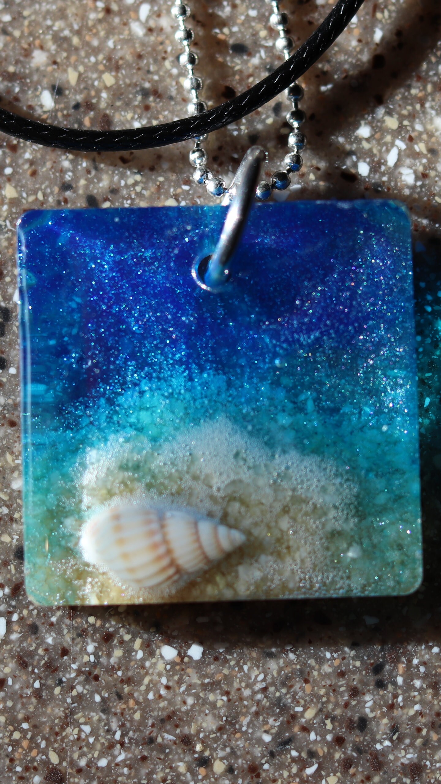 Blue ocean necklace Seashell necklace aquarium necklace | Etsy