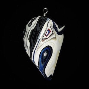 Slab and Layer Cut White Ford Probe GT True Fordite Pendant OOAK