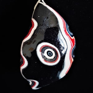 SELTENE 1977-79 Rack geschnitten echte Fordite Anhänger Thunderbird Linien OOAK