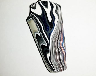 Thick Slab-Cut Eddie Bauer Tan True Verified Fordite Pendant 2 Inch OOAK