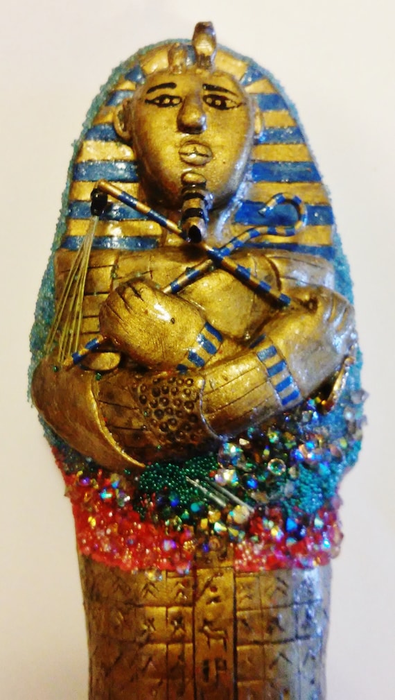 Egyptian Sarcophagus 7" Unique Trinket/Jewelry Box