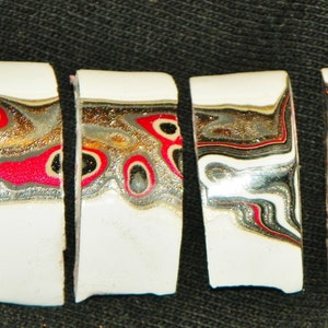 Authentic Fordite 3" Bib Necklace Starter 1990 Metallic White Set RARE OOAK