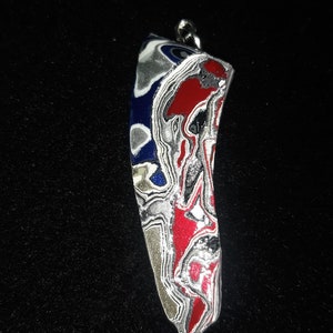 Coupe contour mince verified true fordite pendentif