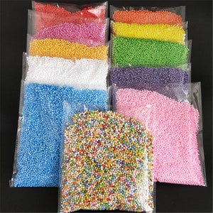 Foam Beads-2-3mm-1 Cup-Foam Beads for Slime-Foam Slime-Slime Accessories-Slime Beads-Multi Color Beads-Slime Cabochon-Slime-Kids Crafts
