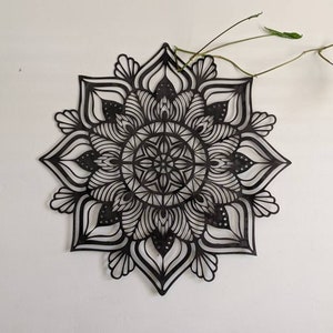 Floral Mandala Metal Wall Art | Bohemian Wall Art Hanging | Yogo Yogi Metal Wall Art | Geometric Decor Sign |  Custom Flower Metal Art |
