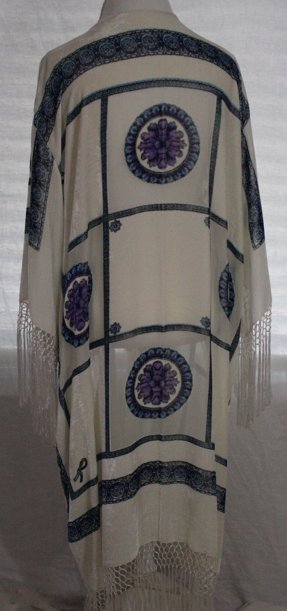 White Kimono with Geometric Print #16