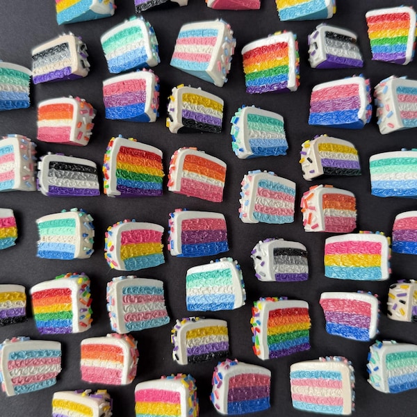 Pride Cake Magnets - Hand Sculpted Polymer Clay Cakes Magnets